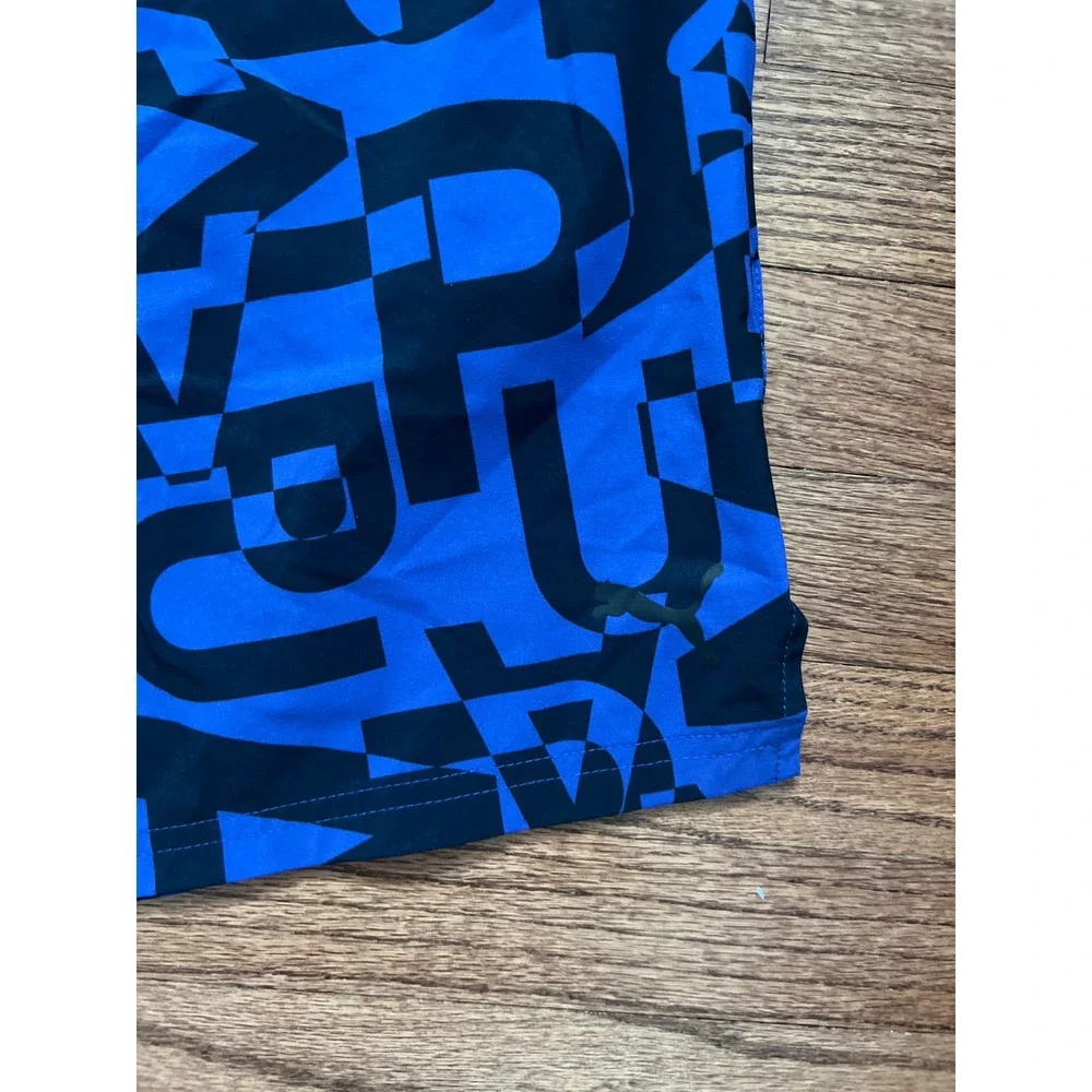 Puma Athletic Shorts Mens XL Blue Graphic Print dryCELL Workout Gym